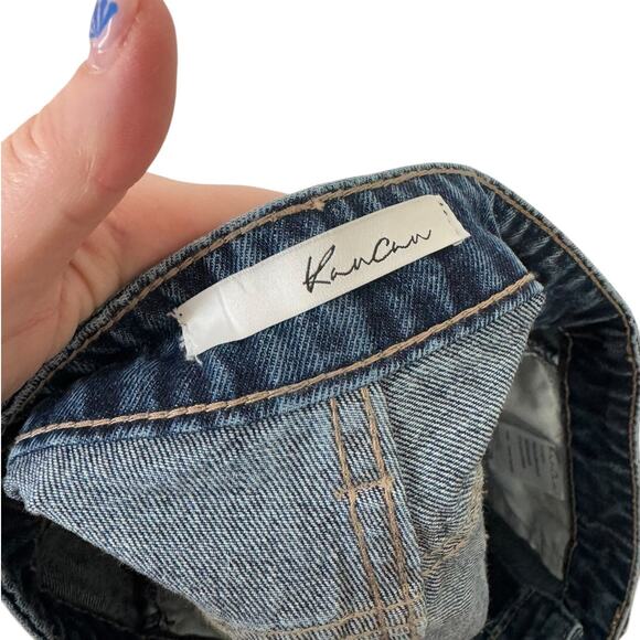 Kancan Glora High Rise Distressed‎ Denim Shorts Cut-Off Dark Wash 9 / 28 Summer - Picture 6 of 11